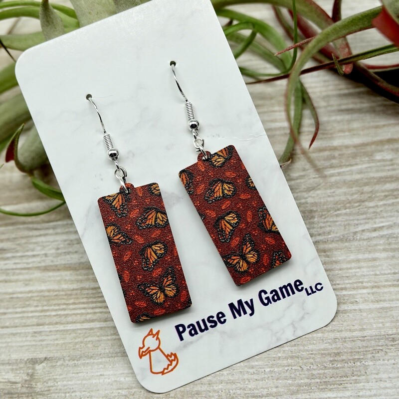 Monarch Butterfly Acrylic Earrings