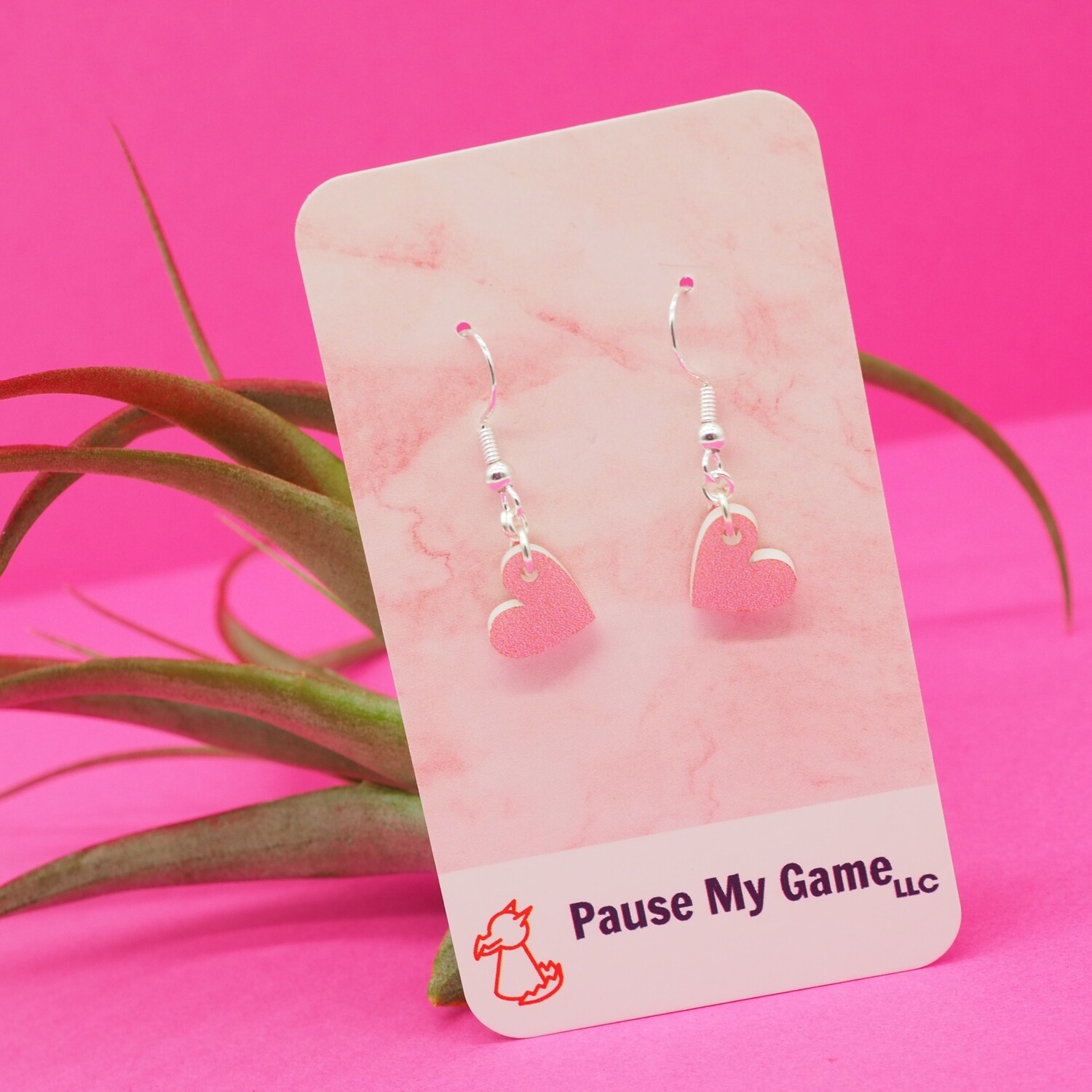 Mini Hearts Earrings (Three Color Choices), Color Choice: Light Pink