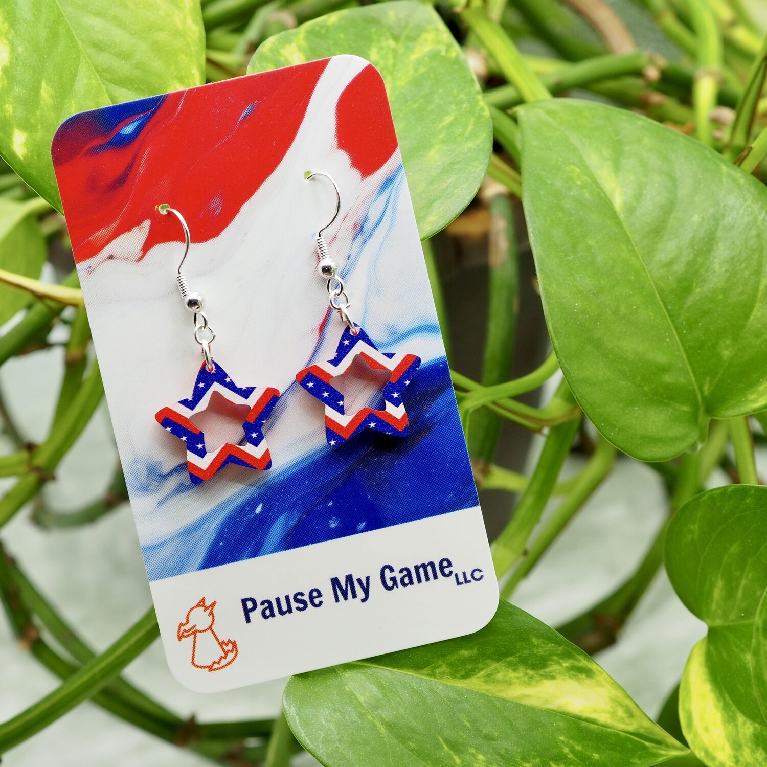 Red, White &amp; Blue Star Earrings