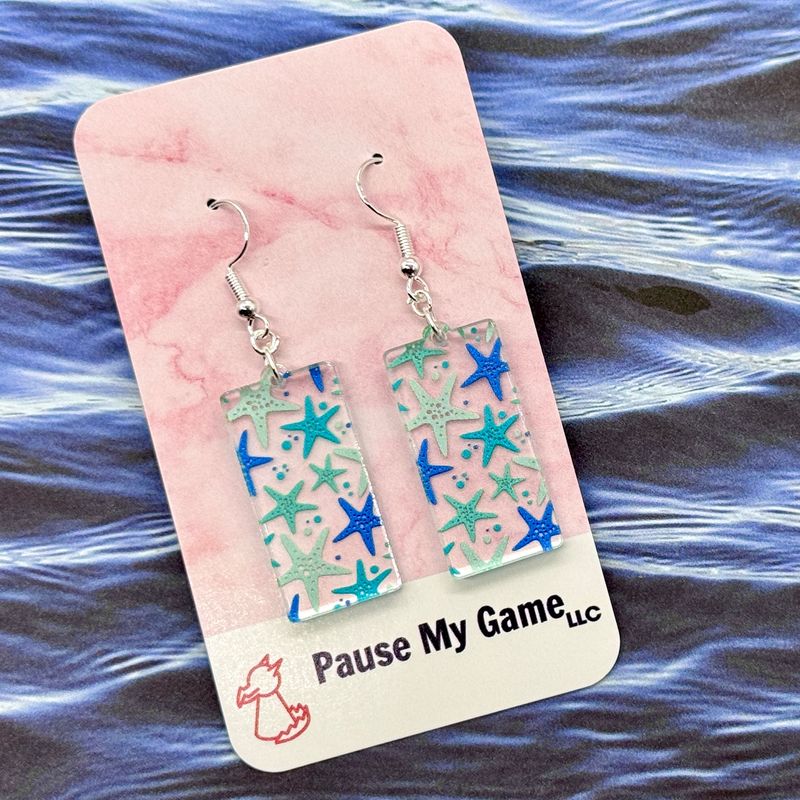Starfish Patterned Acrylic Earrings