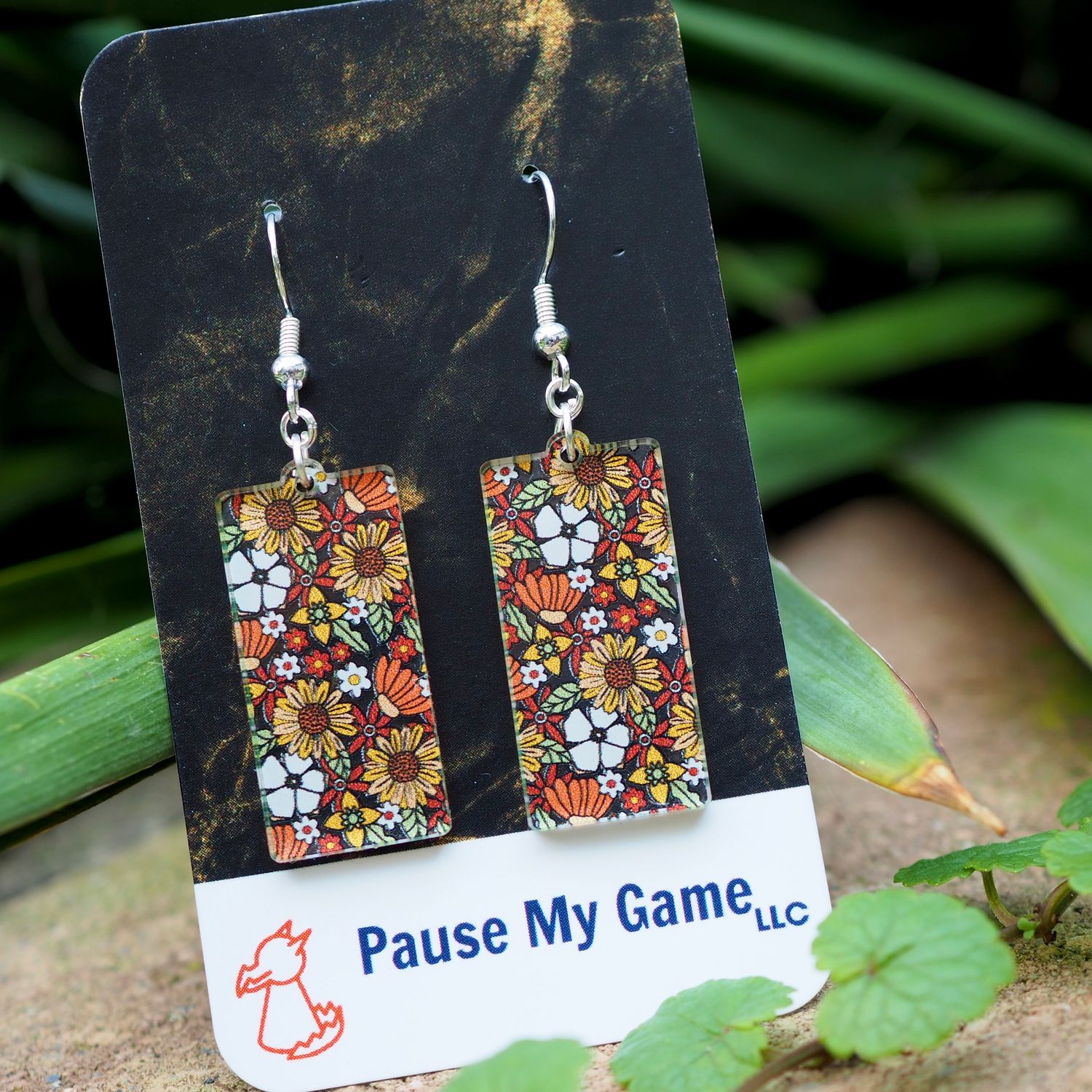 Fall Floral Acrylic Earrings