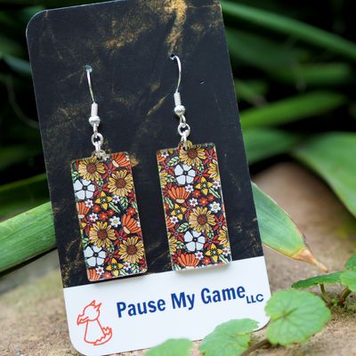 Fall Floral Acrylic Earrings