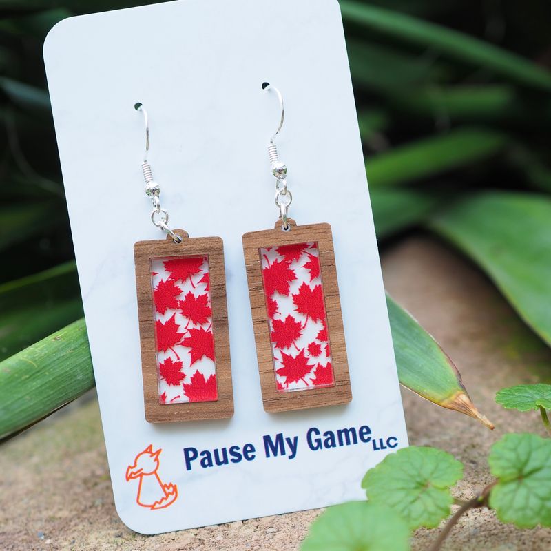 Maple Leaf Framed Earrings