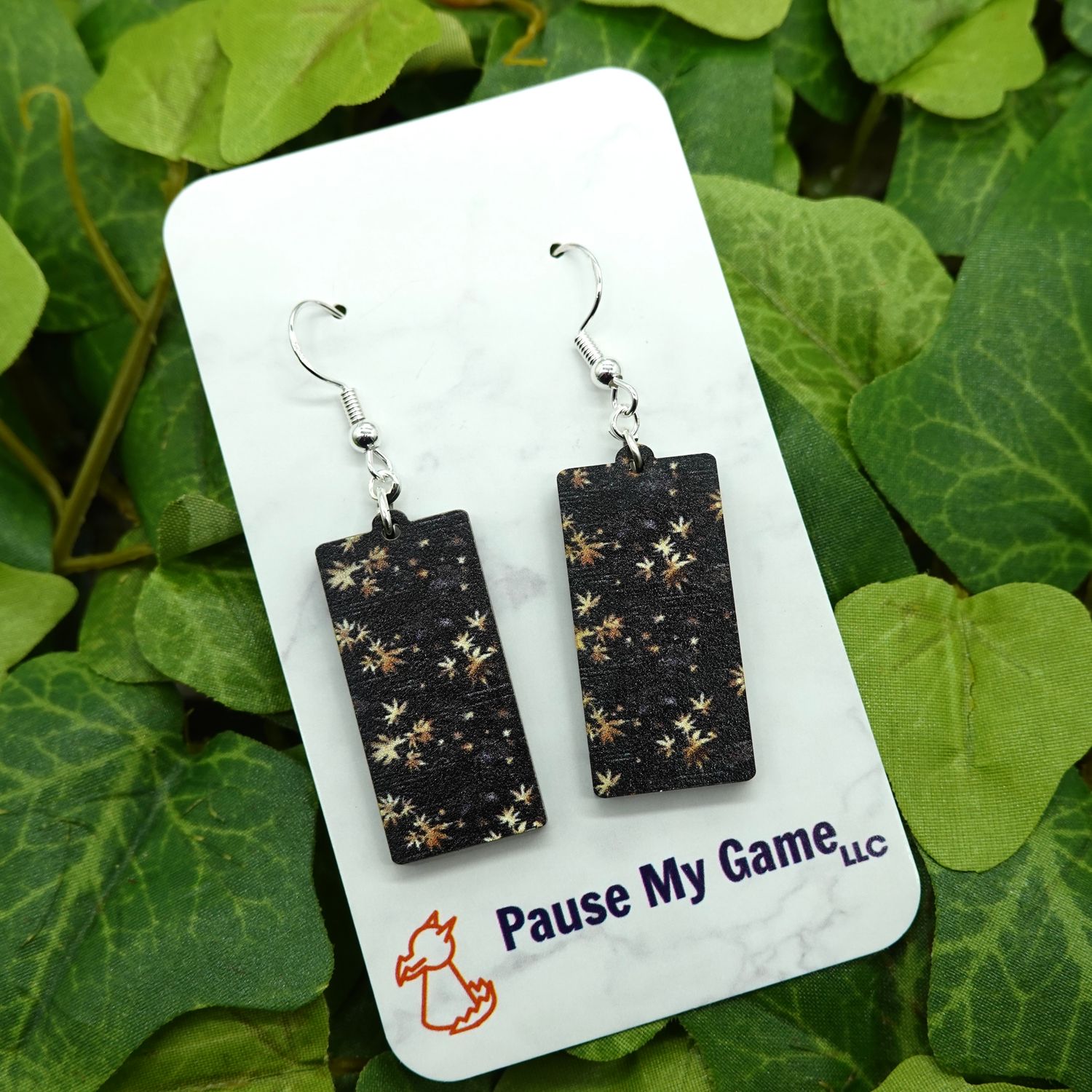 Gold Leaves Acrylic Earrings