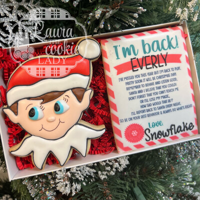 Elf On The Shelf Cookie W/ Personalized Note Cookie