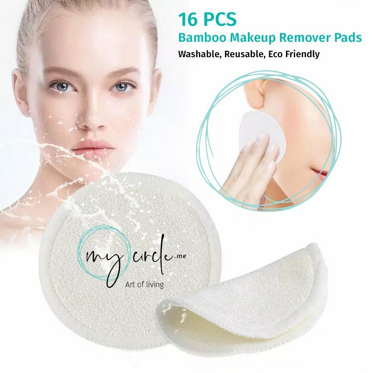 Eco Friendly Bamboo Make up Remover Pads (16pc) with Cotton Laundry Bag