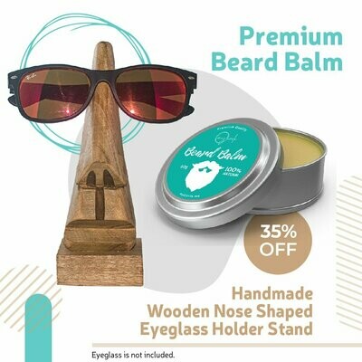 Gift box For Him, Premium Beard Balm and Handmade
Wooden Nose Shaped Eyeglass Holder Stand