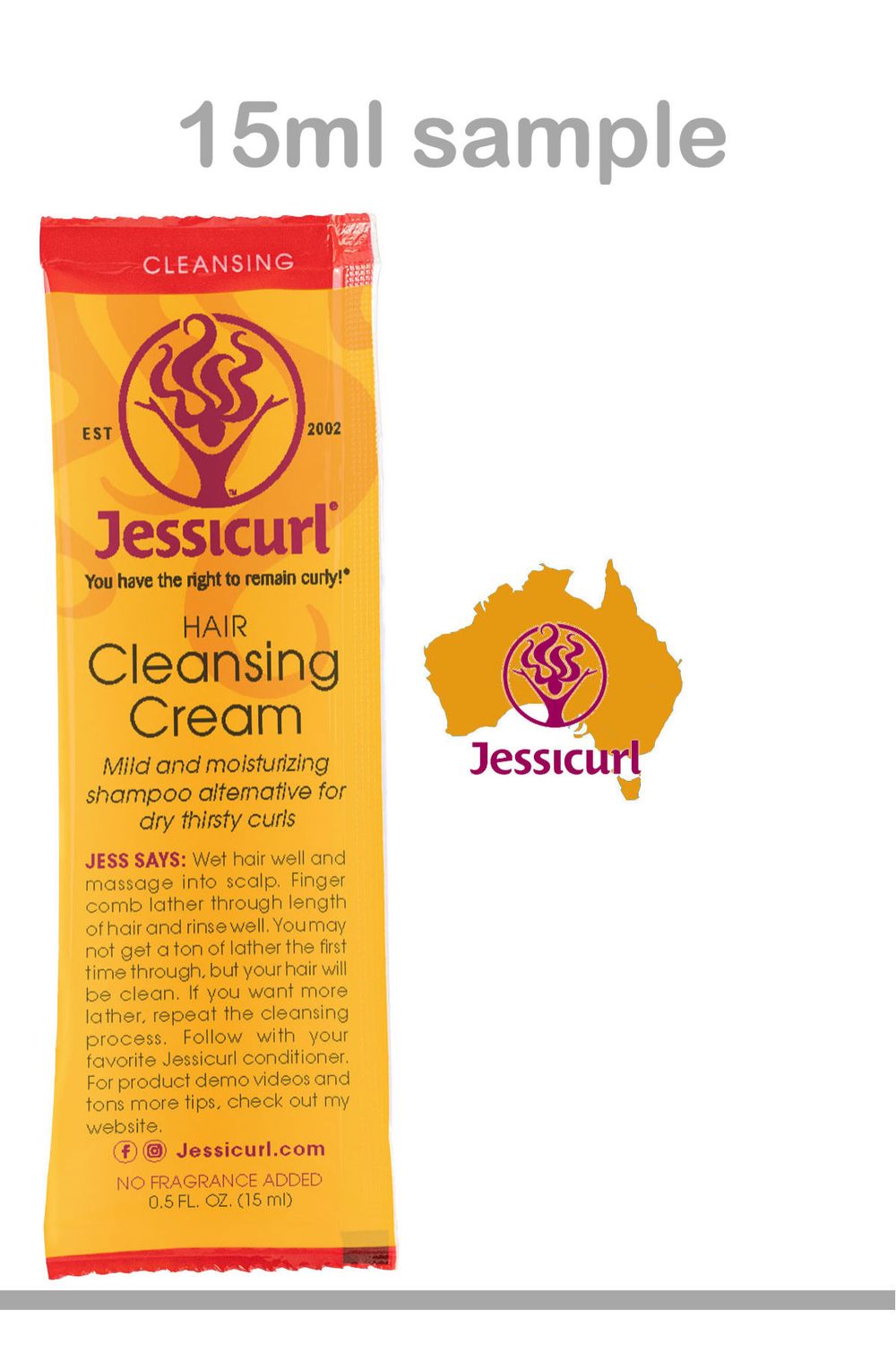 Jessicurl Hair Cleansing Cream sample  (No Fragrance)