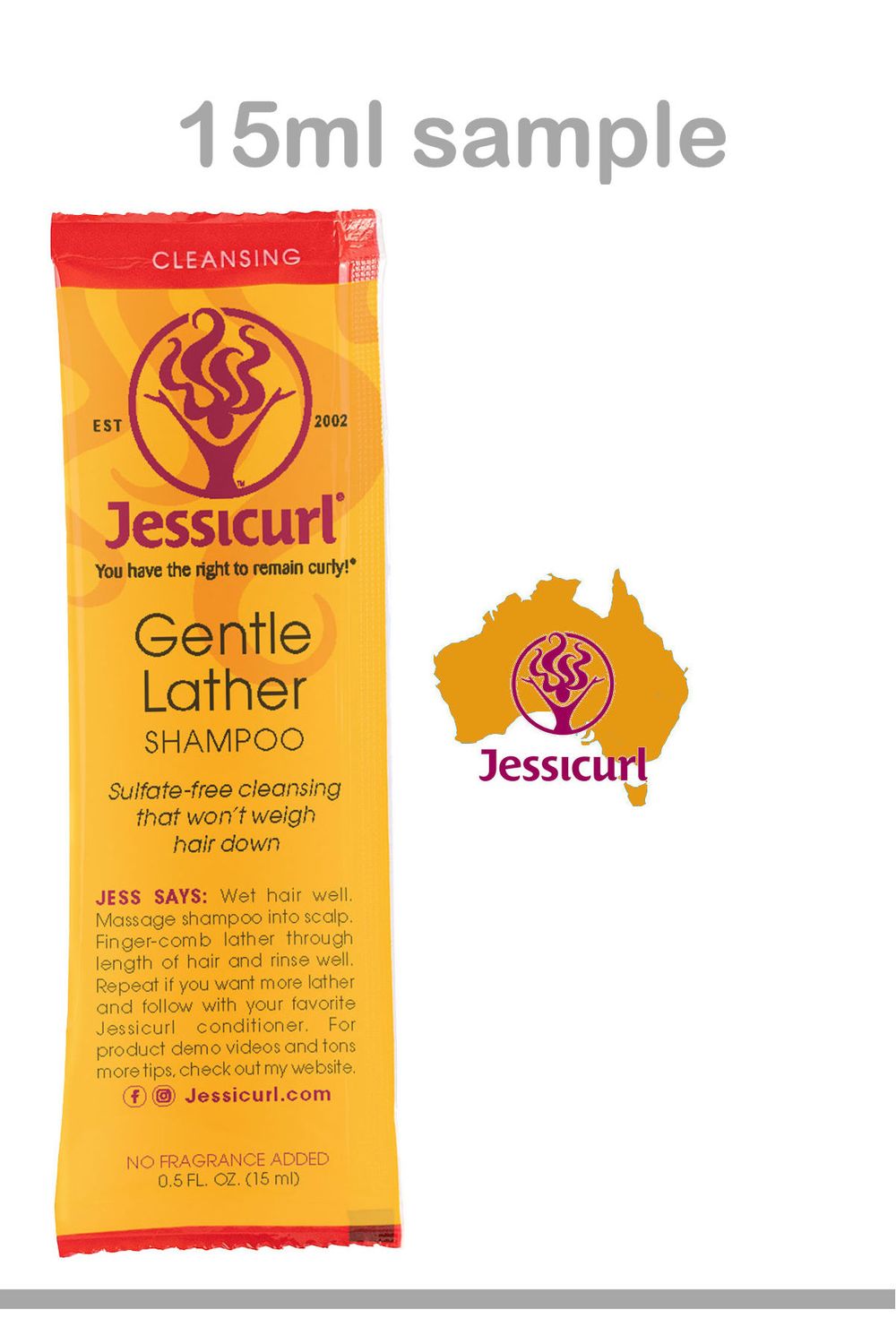 Jessicurl Gentle Lather Shampoo sample  (No Fragrance)