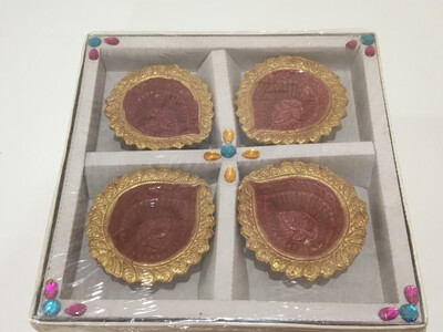 DECORATED DIYA 4pcs