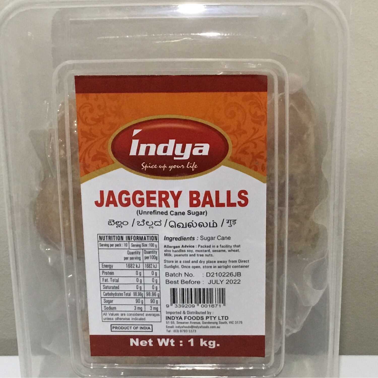 INDYA JAGGERY BALLS 1 KG FREE PLASTIC BOX