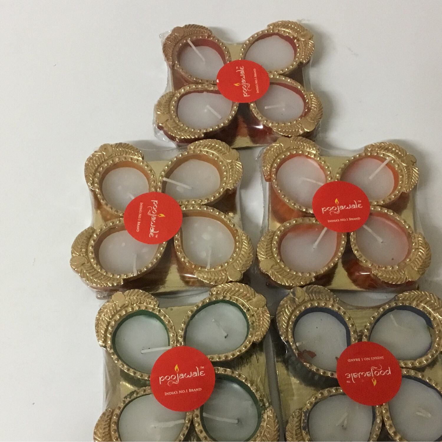 PAAN FANCY DIYAS WITH WAX (4 PCS*5 COLORS) 20 DIYAS