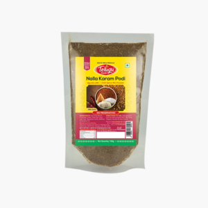 TELUGU FOODS NALLA KARAM PODI WITH GARLIC 100G