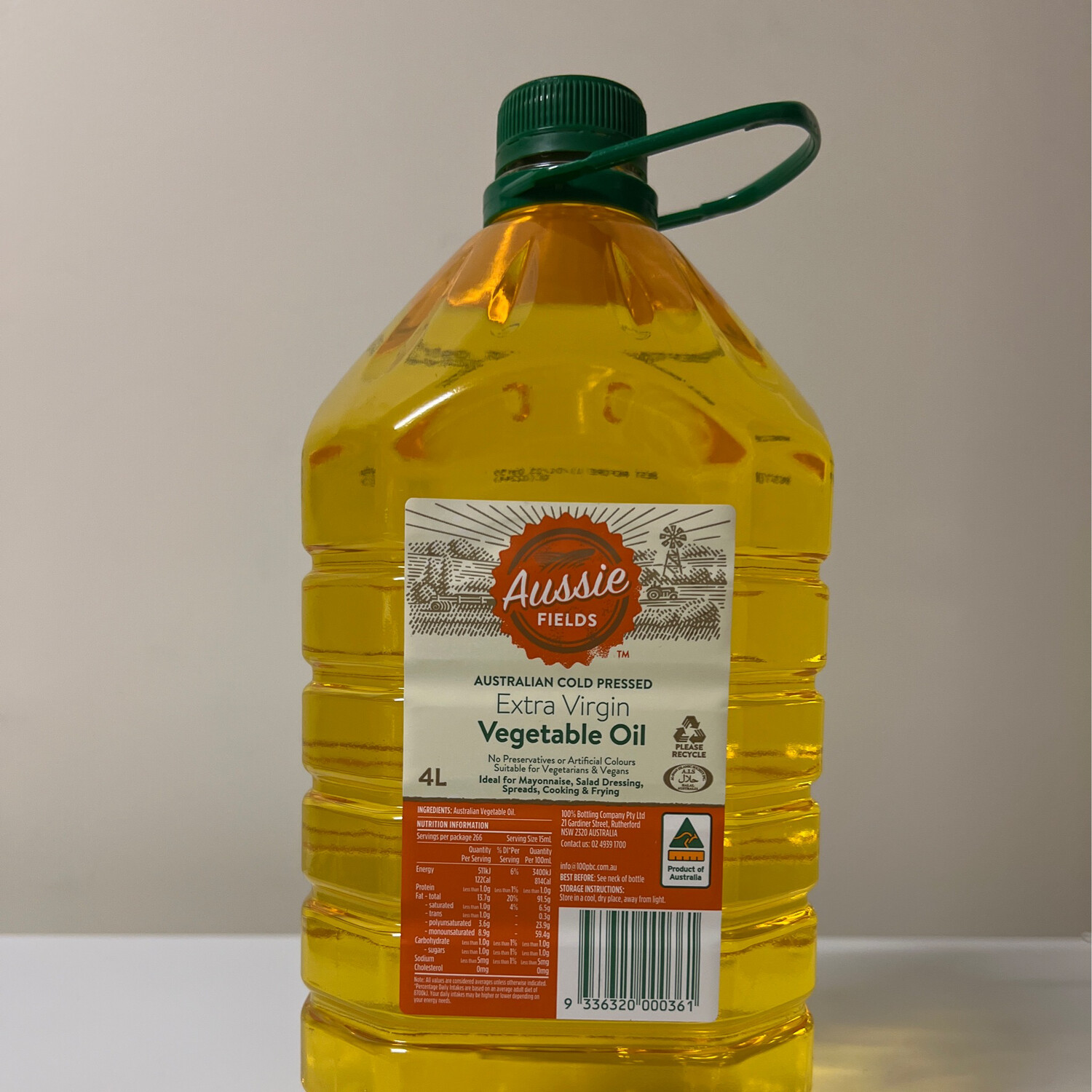 AUSSIE EXTRA VIRGIN VEGETABLE OIL COLD PRESSED 4 Ltr