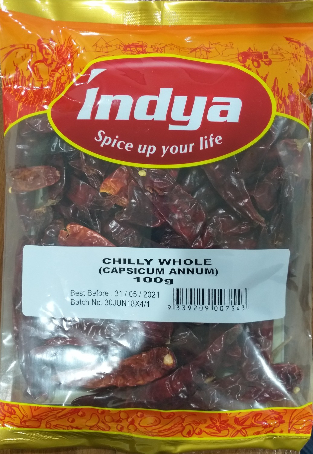 INDYA RED CHILLI WHOLE 200GMS