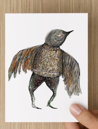 Winter Sparrow  - GREETING CARD