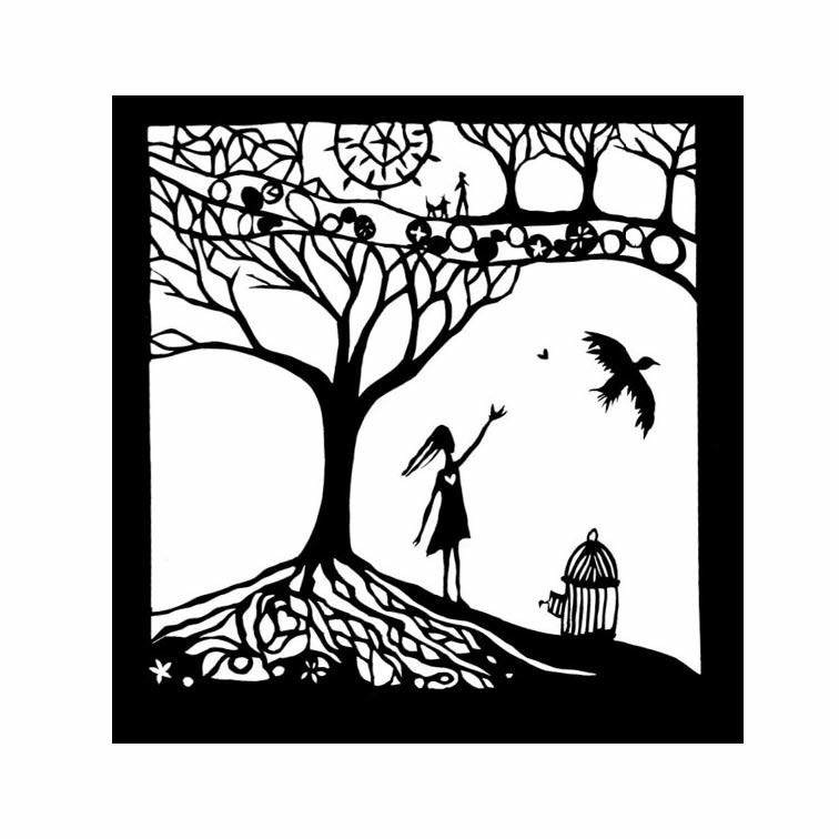Hearts Fly Free paper cutting