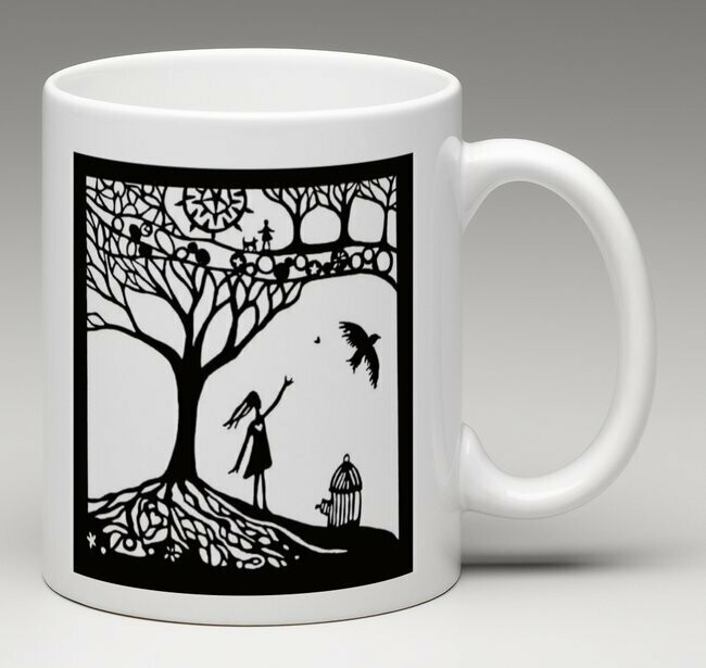 Hearts Fly Free - china mug