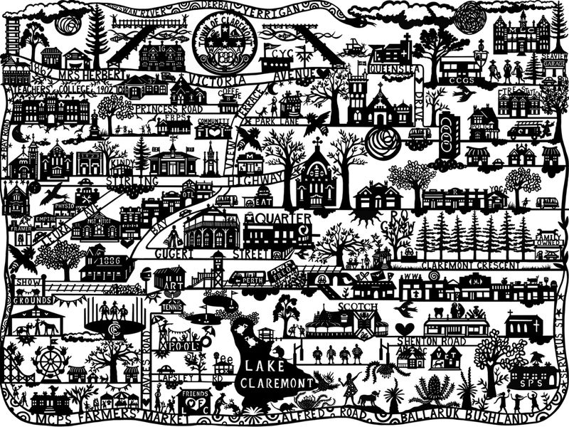 Claremont Cartography- archive paper cutting