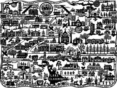 Claremont Cartography- archive paper cutting