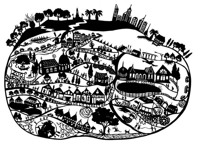 Heart of South Perth paper cutting