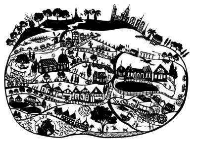 Heart of South Perth paper cutting