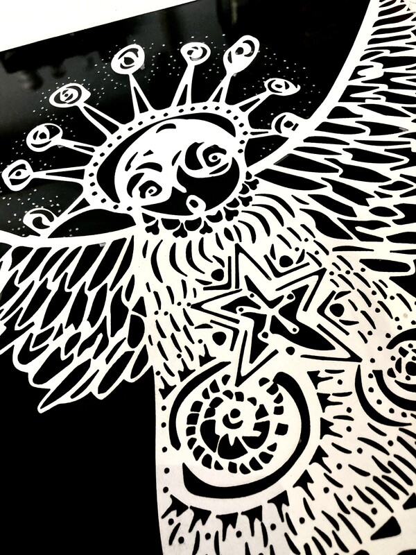 Spirit Owl paper cutting