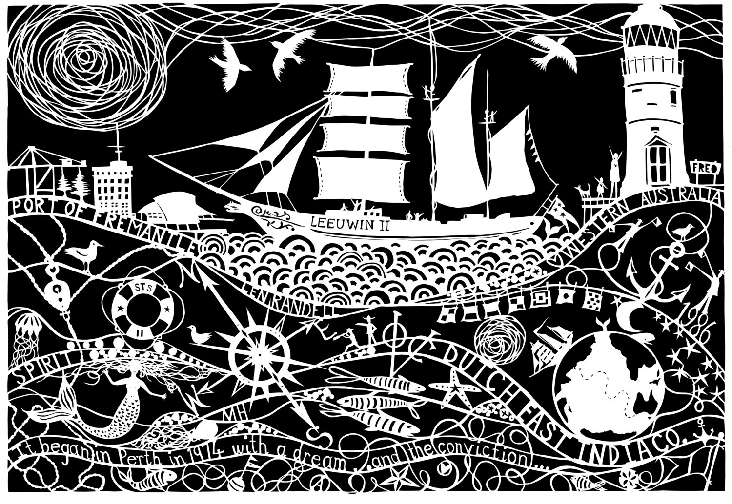 STS Leeuwin paper cutting