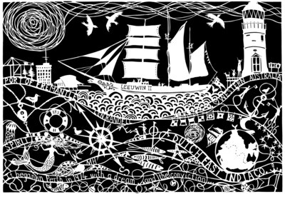 STS Leeuwin paper cutting