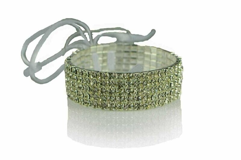300CLR - 5 Row Crystal Wristlet With Plastic Pad