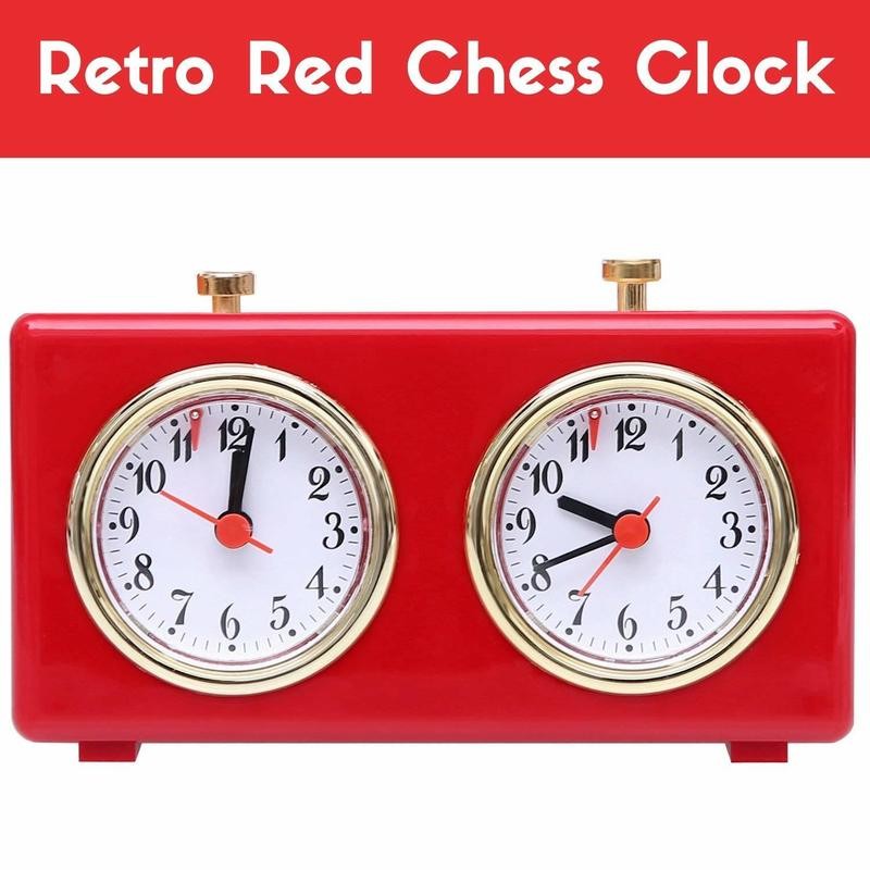 Retro Analog Chess Clock Timer - Wind-Up Mechanical Chess Clock No