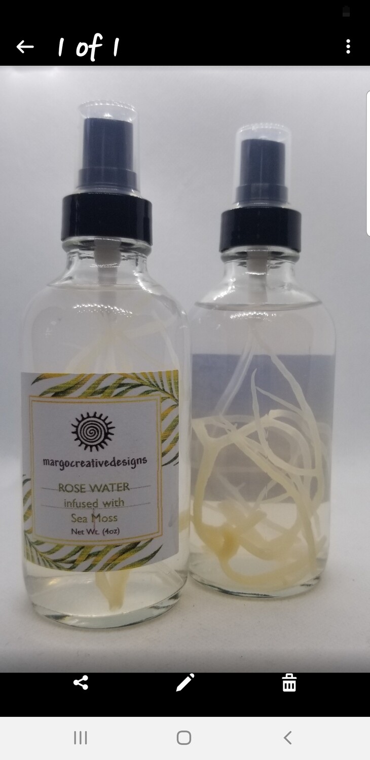 ROSE WATER INFUSED W/SEAMOSS