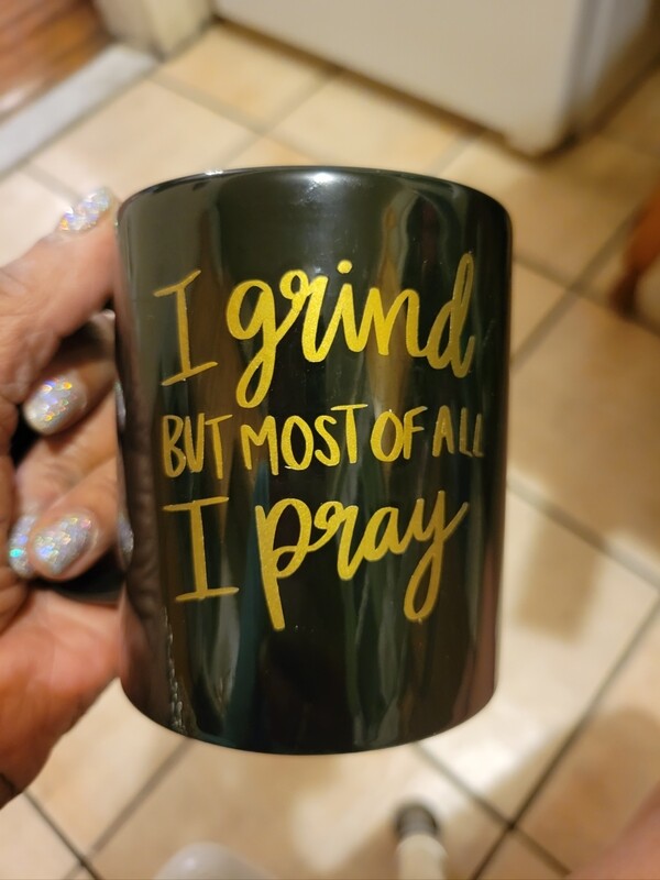 I pray mug
