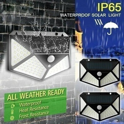 Luz Solar Sensor De Movimiento Exterior Jardines 100leds