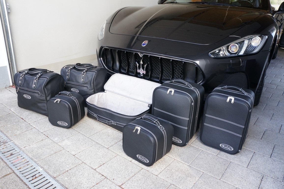 Roadsterbag kofferset Maserati GranCabrio 7-pcs Leder Nero