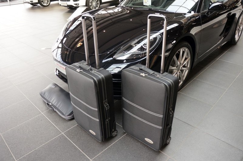 Roadsterbag suitcase set Porsche Cayman 718 front (partial leather)