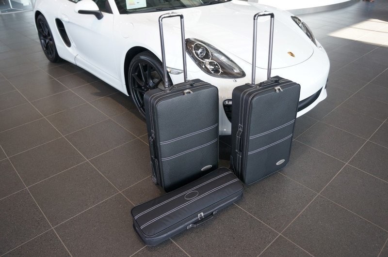 Roadsterbag suitcase set Porsche Cayman 981 front (partial leather)