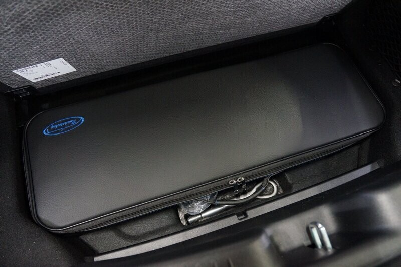 Roadsterbag  Mercedes SL R232 leather (under floor in trunk) with blue stitching (1-pcs)