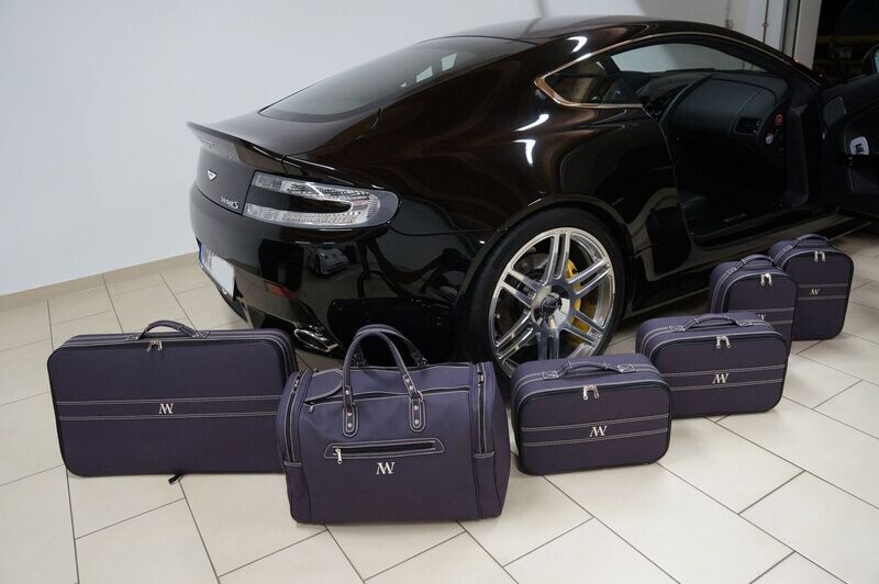 Roadsterbag Aston Martin V8 Vantage Coupe (2011-2018) Aubergine Leather 6-pcs