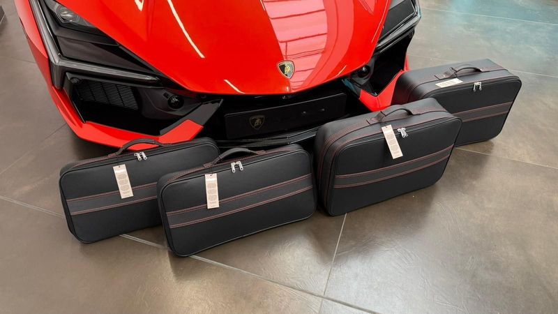 Roadsterbag luggage set Lamborghini Revuelto Trunk + Interior (4-pcs) Red Stitching + Carbon