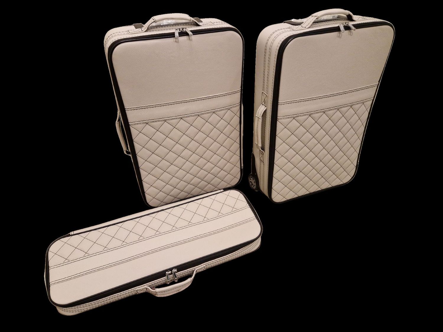 Roadsterbag Porsche 992 luggage set (also GTS/GT3) (Nebbia leather) + Diamond pattern