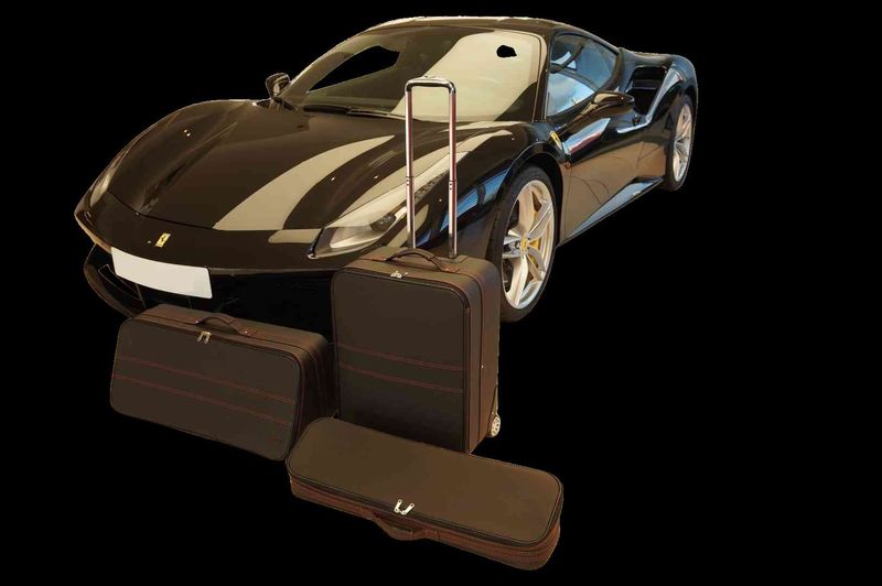 Roadsterbag Ferrari 488 GTB luggage set with Red seams (3-pcs)