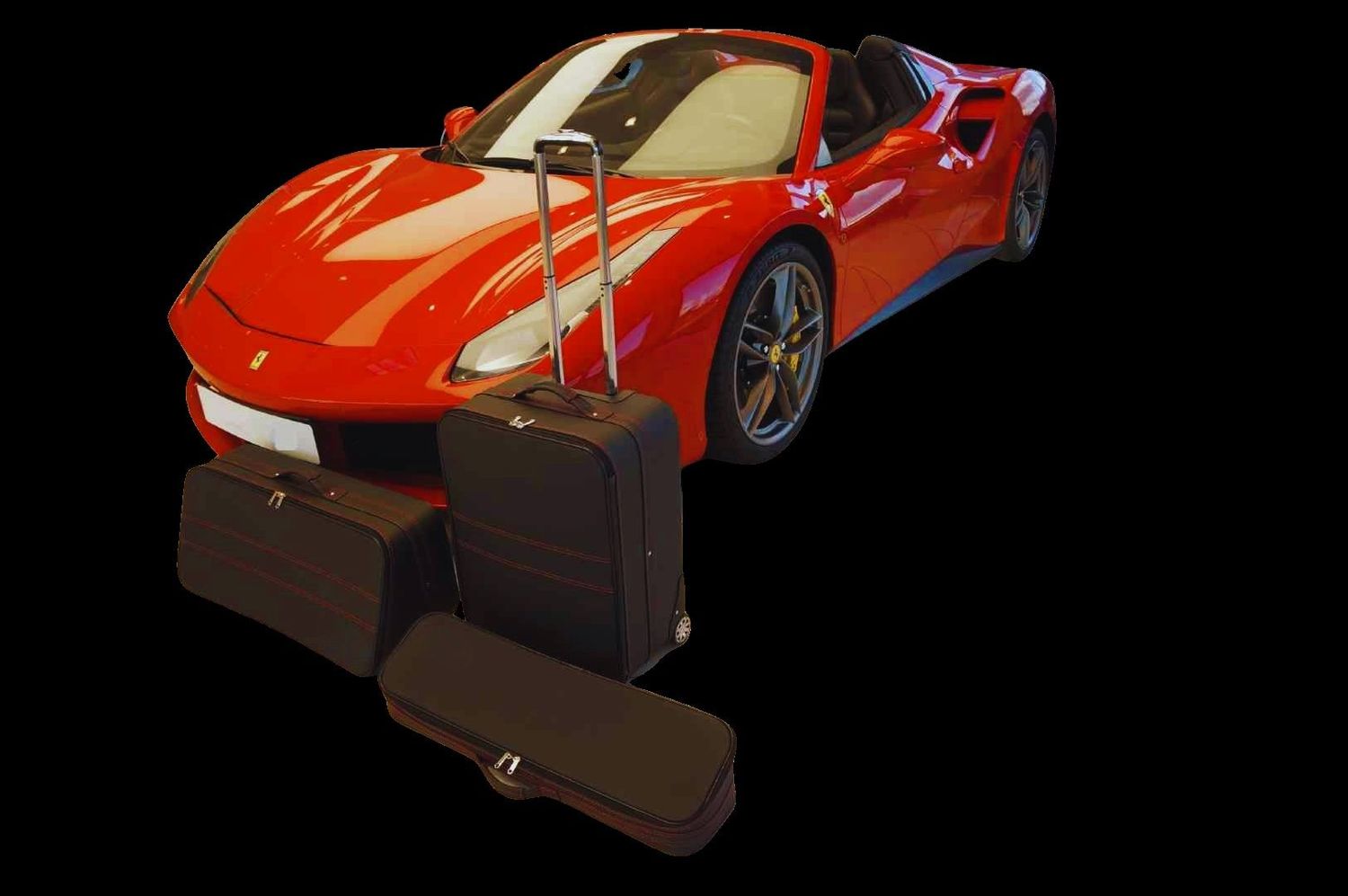 Roadsterbag Ferrari 488 GTS luggage set with Red seams (3-pcs)