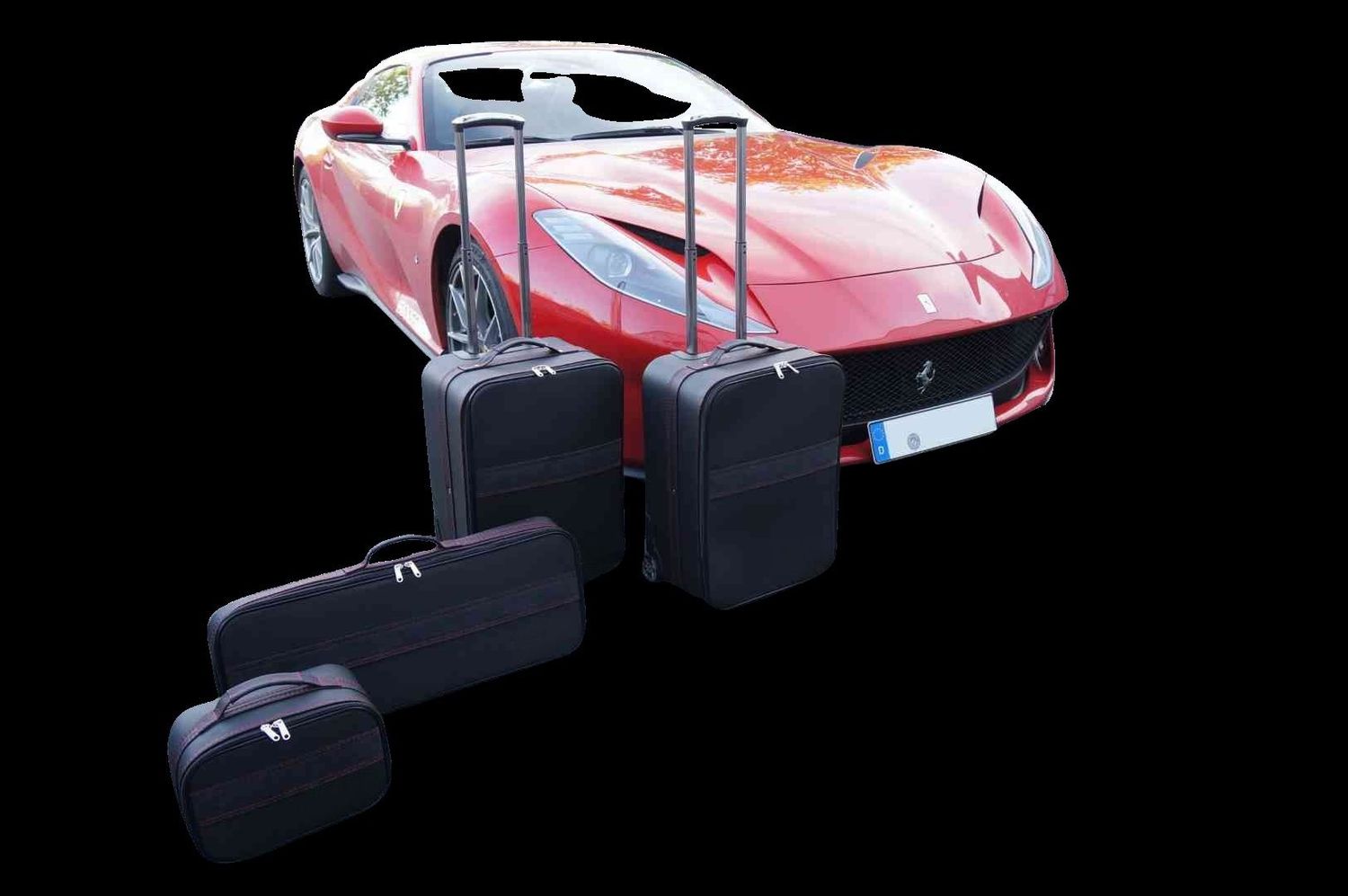 Roadsterbag Ferrari 812 GTS luggage set (4-pcs) Nero Leather