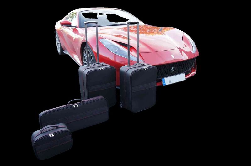 Roadsterbag luggage set Ferrari 812 GTS (4-pcs) Nero Leather