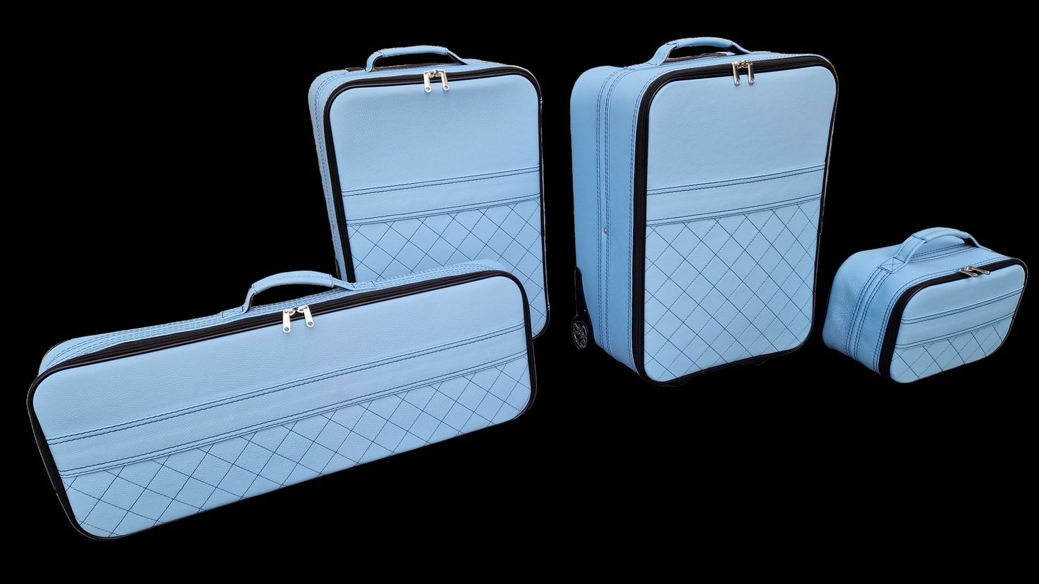 Roadsterbag Ferrari 812 GTS luggage set (4-pcs) Sky Blue Leather
