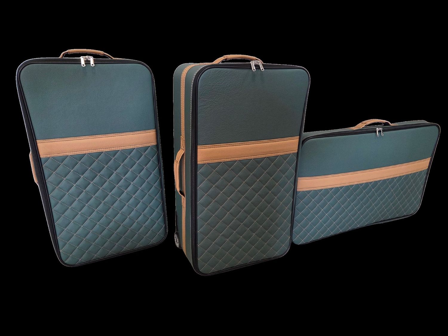 Roadsterbag Bentley Flying Spur Hybrid luggage set (2025-) Verde Green leather (5-pcs)
