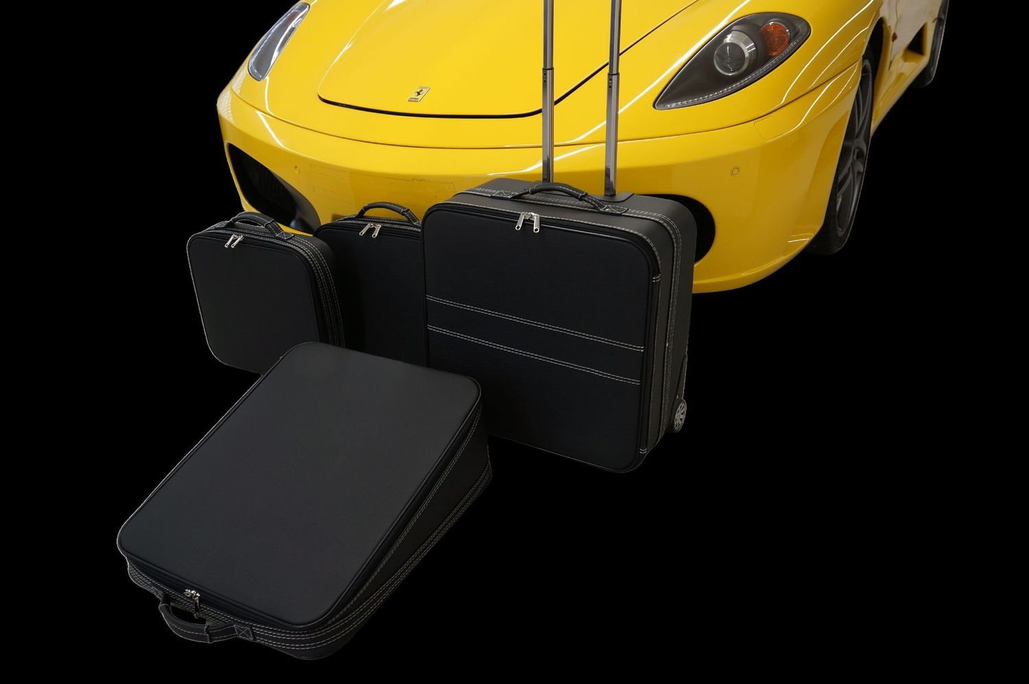 Roadsterbag Ferrari F430 Coupe + Spider luggage set with Silverwhite stitching (4-pcs)