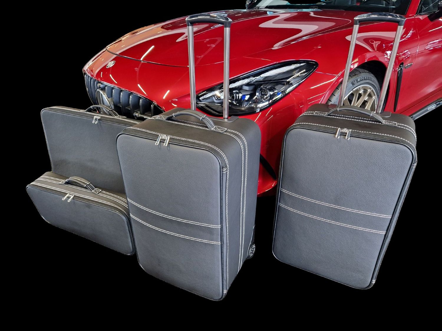 Roadsterbag luggage set Mercedes AMG GT Coupé 2024 trunk 4-pcs leather Nero Roadsterbag luggage set Mercedes AMG GT Coupé 2024 trunk 4-pcs leather Nero