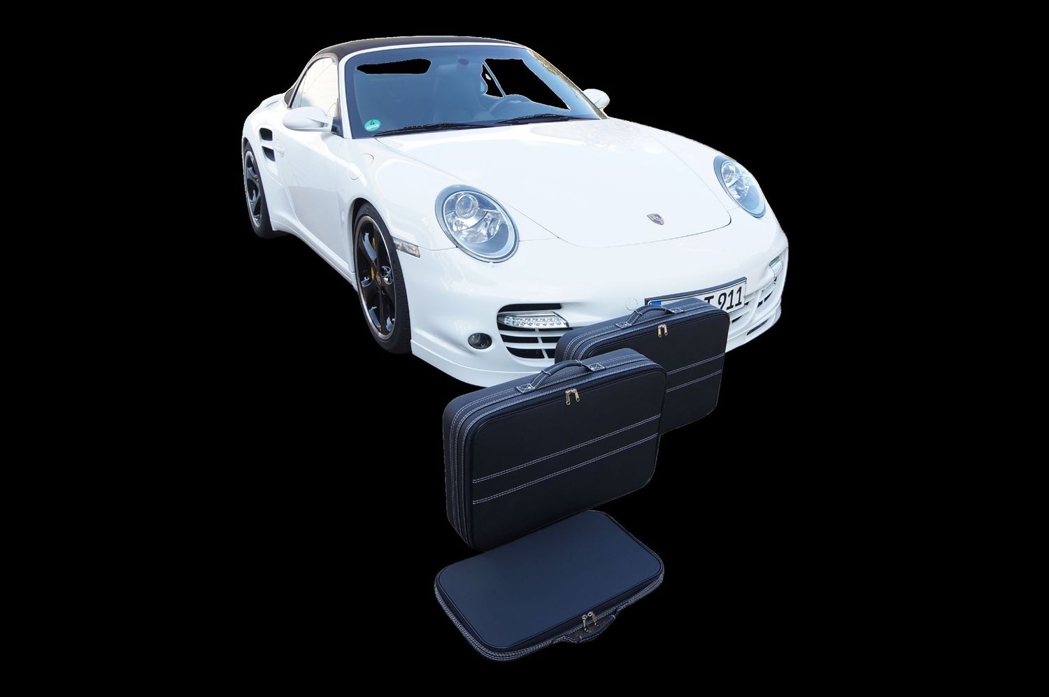 Roadsterbag luggage set Porsche 997 front trunk (partial leather)